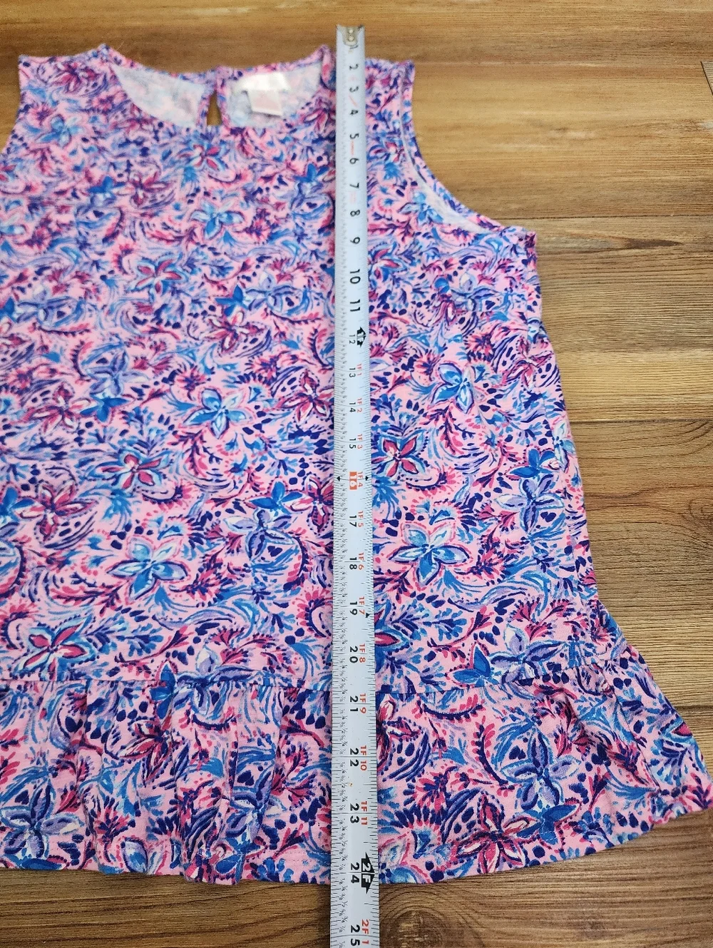 Stella Parker Sleeveless Peplum Top Women's XL Pink Floral - Picture 6 of 7